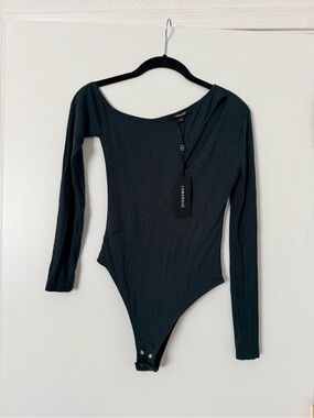 Lamarque Deep Green Long-Sleeve Scoop Bodysuit